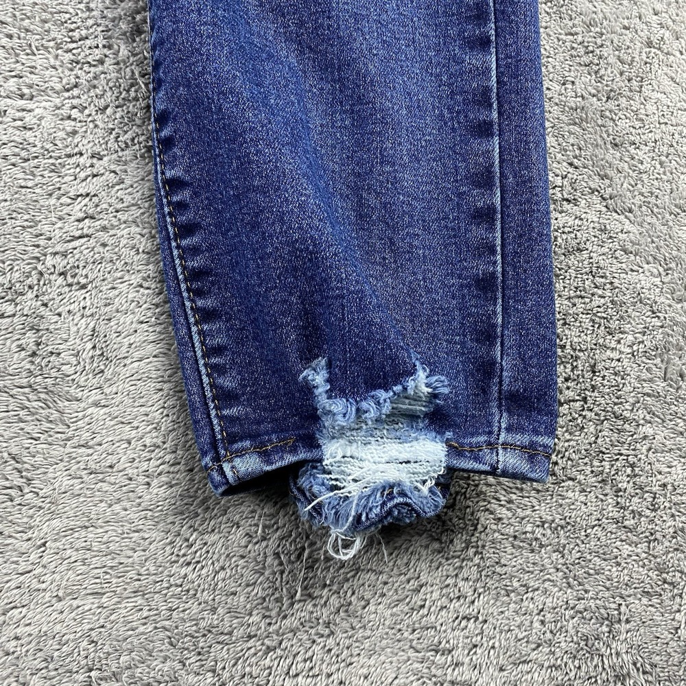 Denizen From Levis Boyfriend Jeans Womens 2 W26 Blue Distressed Hem Mid Rise - Picture 4 of 16